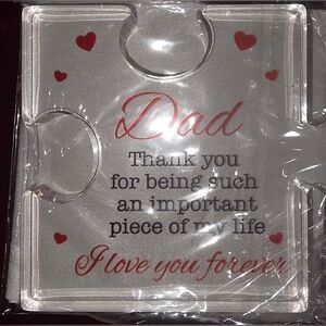 Heartfelt Dad Glass Plaque with Red Accents